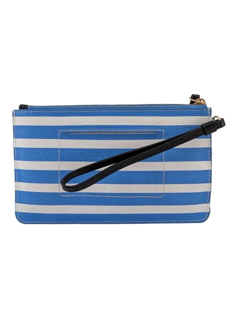 Kate Spade Blue White Striped One Clutch Wristlet - Picture 2 of 6